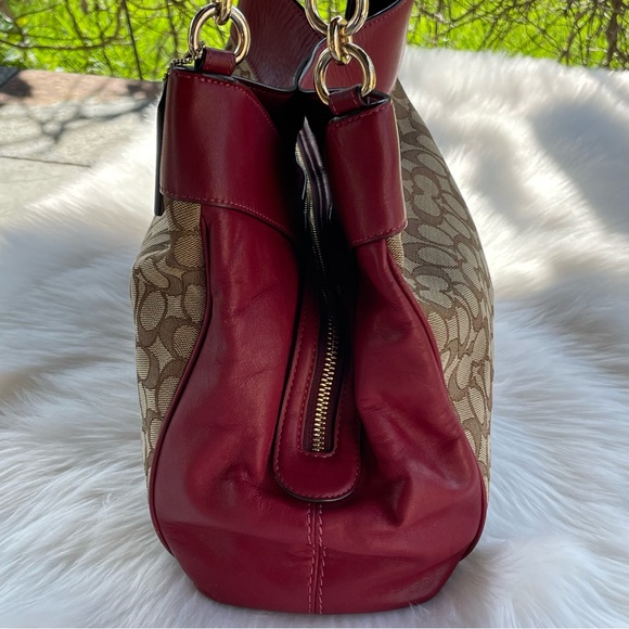 Coach Signature Jacquard Leather Lexy Shoulder Handbag F27579. Twilly included - Picture 11 of 17